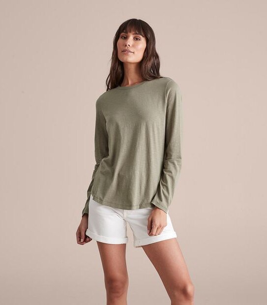 Australian Cotton Long Sleeve Slub T-Shirt