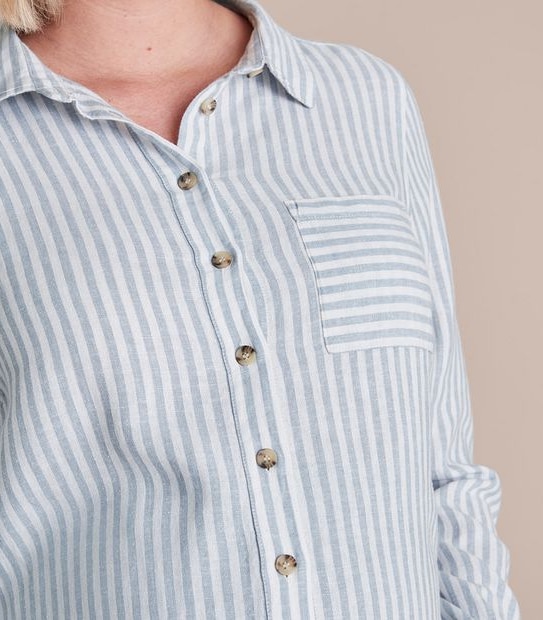 Maternity Linen Blend Woven Shirt