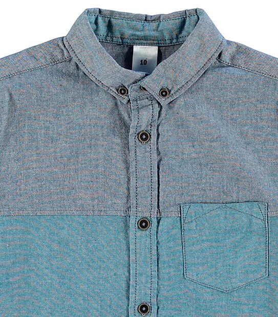 Boys' Short Sleeve Spliced Oxford Shirt