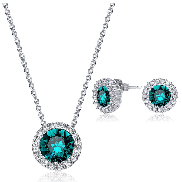 Mestigé Pendant & Earring Set With Swarovski® Crystals - Silver Mestigé Pendant & Earring Set With Swarovski® Crystals - Silver