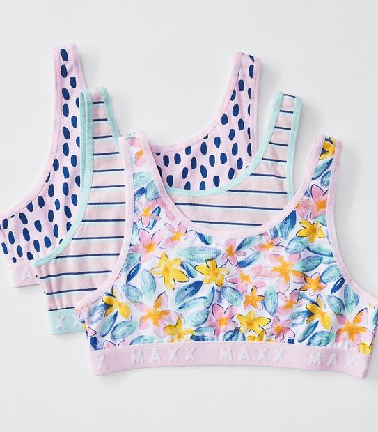 Maxx Older Girls 3 Pack Crop Tops - Multi