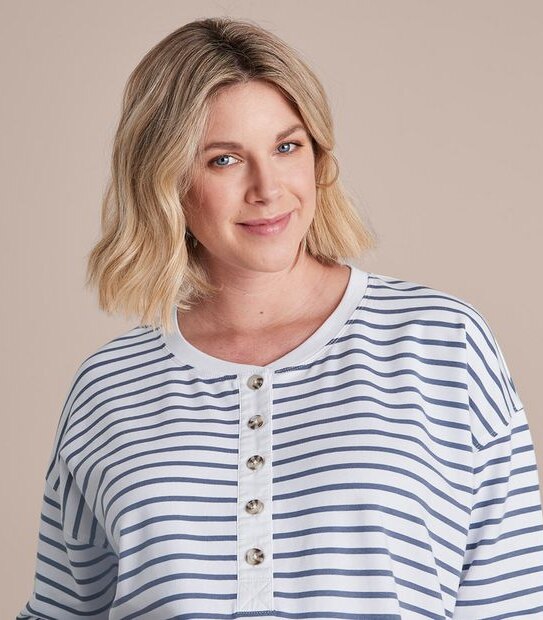 Maternity Long Sleeve Henley T-Shirt