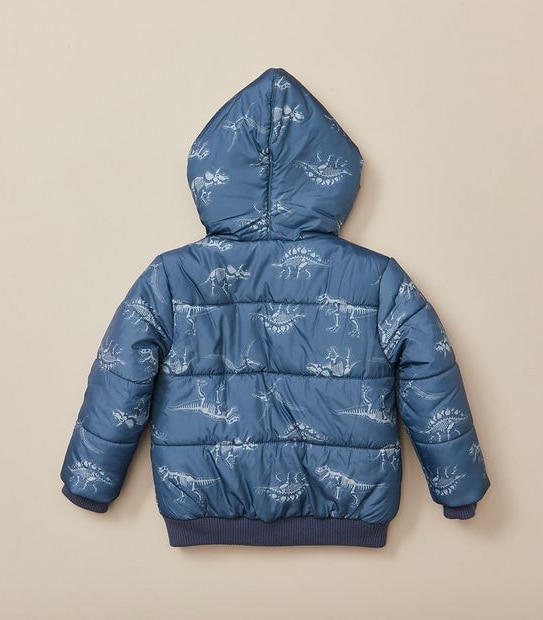 Hooded Puffer Print Jacket