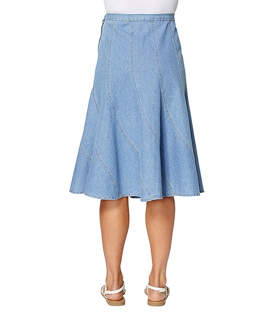 Chambray Gored Skirt