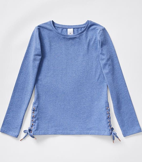 Long Sleeve Eyelet Top