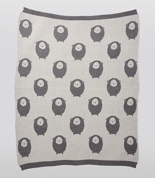 Baby Knitted Blanket - Sheep