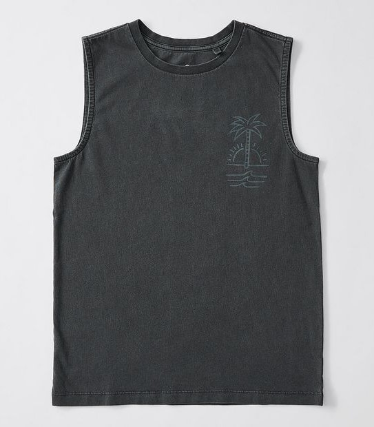 Washed Out Paradise Print Tank - Black