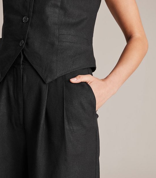Lily Loves Linen Blend Wide Leg Trousers