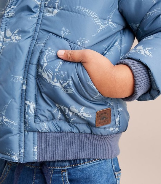 Hooded Puffer Print Jacket