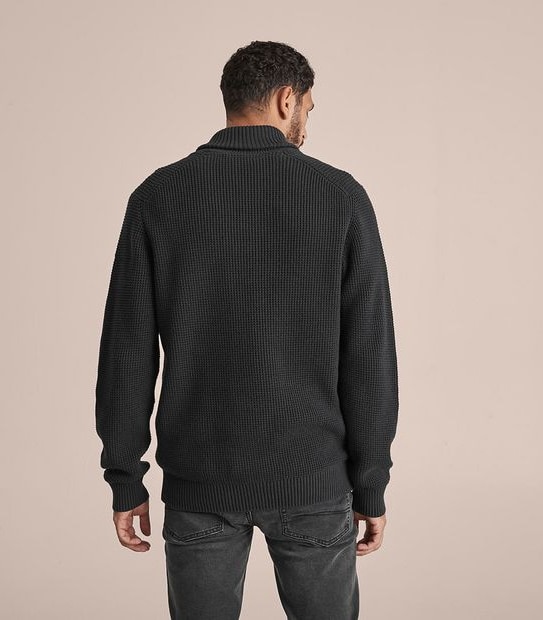 Waffle Shawl Neck Knit Jumper