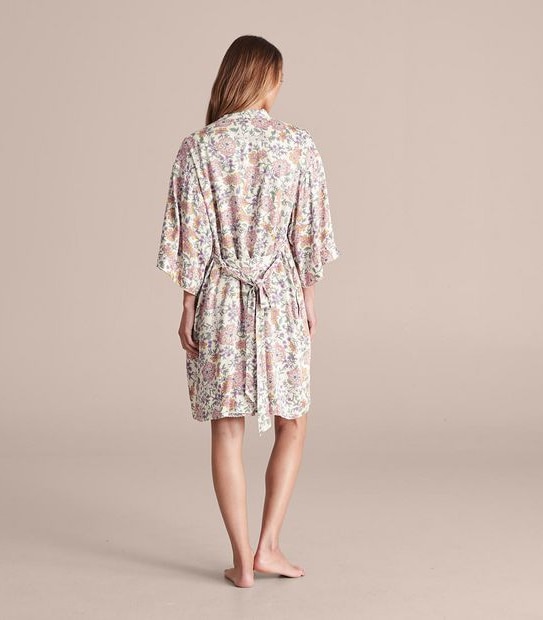 Woven Viscose Satin Kimono