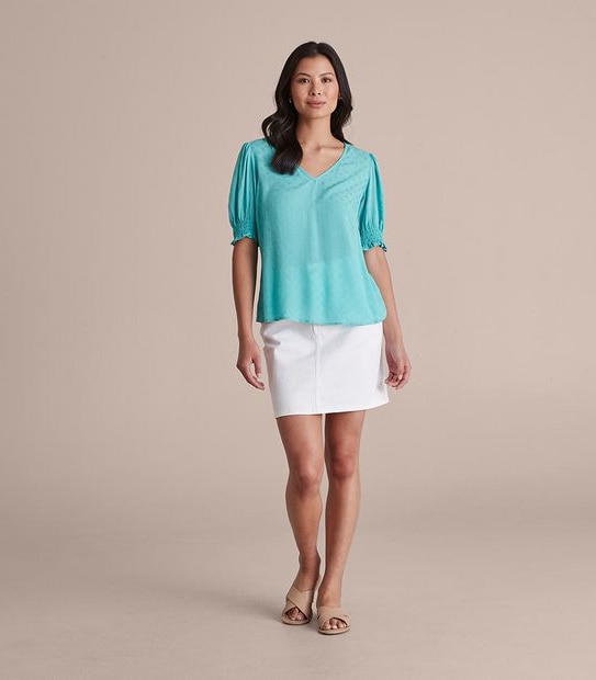 Shirred Cuff Top