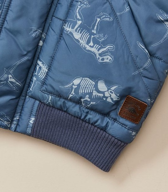 Hooded Puffer Print Jacket
