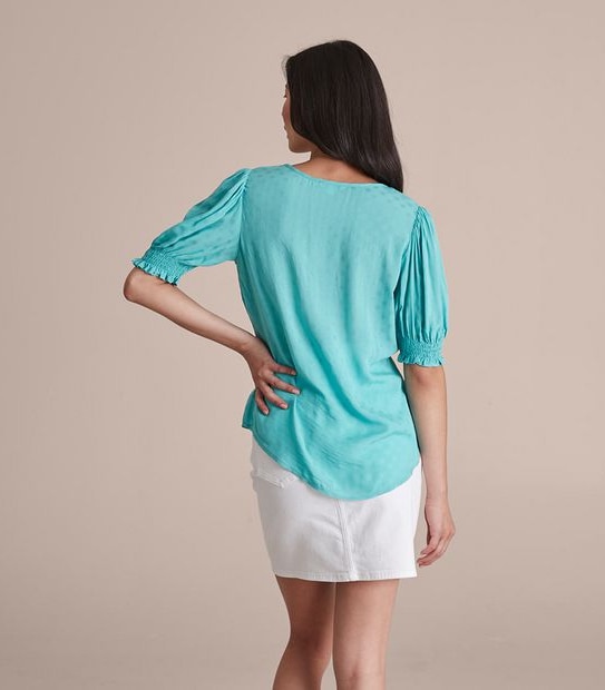 Shirred Cuff Top