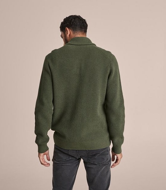 Waffle Shawl Neck Knit Jumper