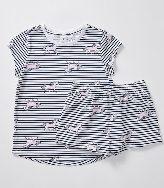Unicorn Striped Pyjama Set