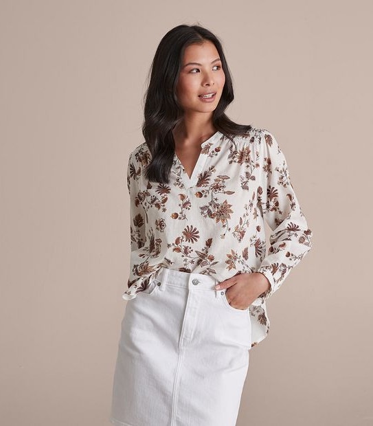 Shirred Yoke Grandad Shirt
