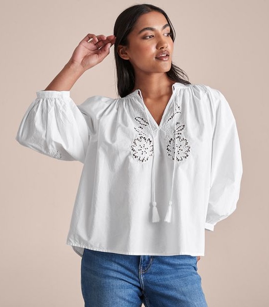 Cutwork Peasant Blouse