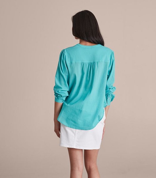 Shirred Yoke Grandad Shirt