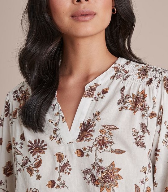 Shirred Yoke Grandad Shirt