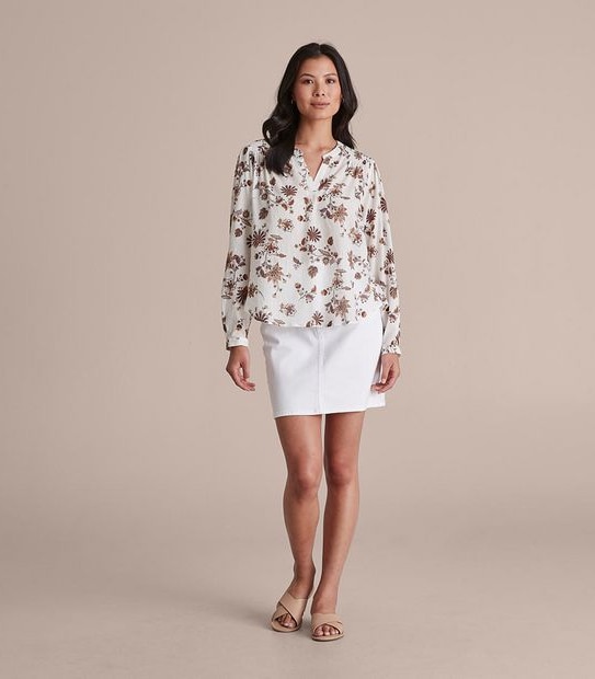 Shirred Yoke Grandad Shirt