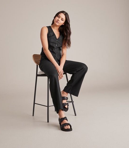Lily Loves Linen Blend Wide Leg Trousers
