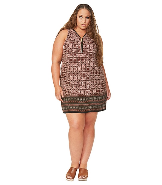 New Look Tile Print Tunic Dress