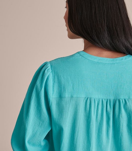 Shirred Yoke Grandad Shirt