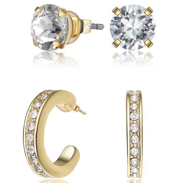 Mestigé Earring Set With Swarovski® Crystals - Gold Mestigé Earring Set With Swarovski® Crystals - Gold