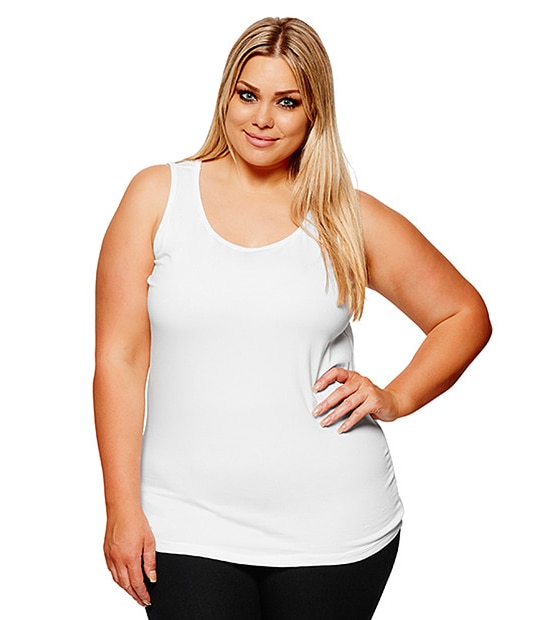 Belle Curve Long Line Tank - White