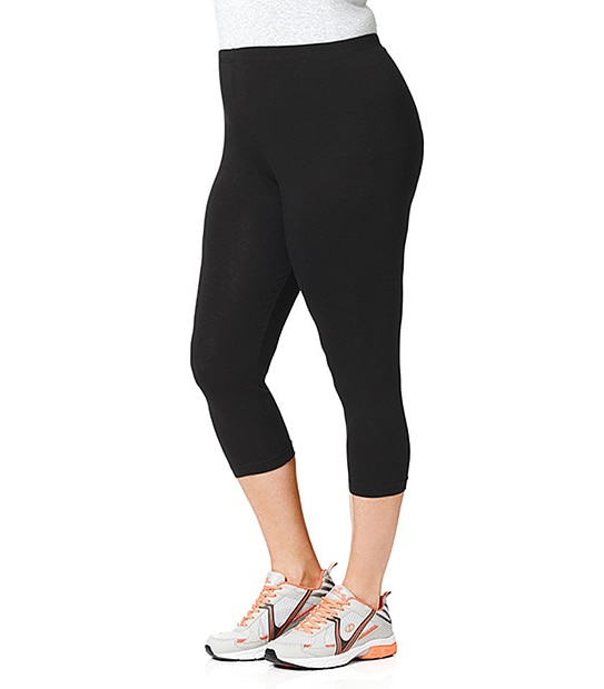 Belle Curve 3/4 Length Leggings - Black