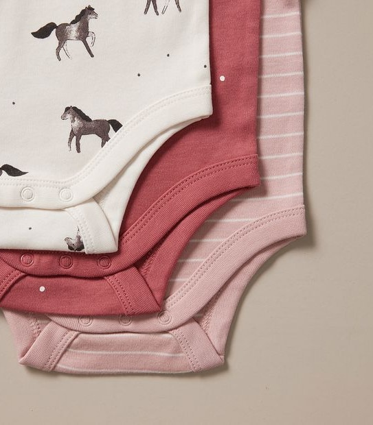 3 Pack Baby Organic Cotton Bodysuits 5 of 5