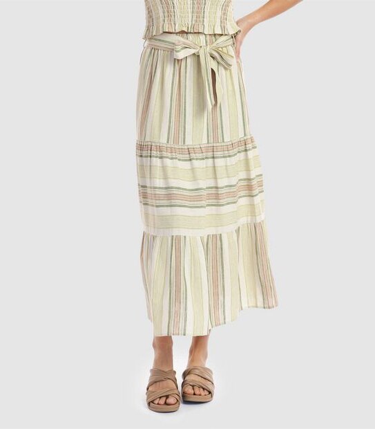 Piping Hot Tiered Midi Skirt