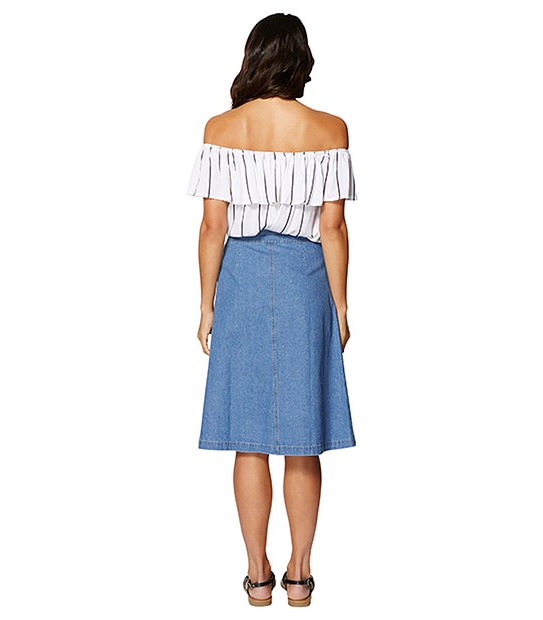Chambray A-line Skirt