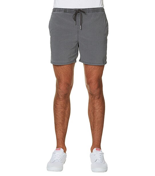 Men's Acid Wash Volley Shorts - Black