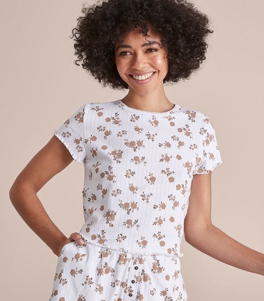 Lily Loves Pointelle T-Shirt and Shorts Pyjama Set 3 of 6