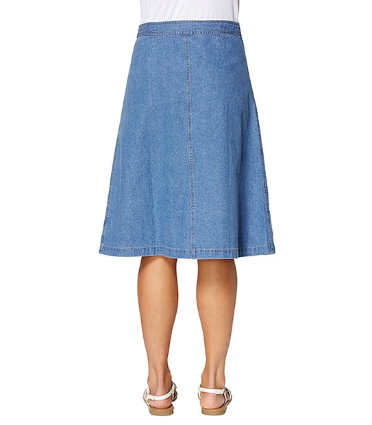 Chambray A-line Skirt