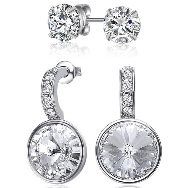Mestigé Earring Set With Swarovski® Crystals - Silver Mestigé Earring Set With Swarovski® Crystals - Silver