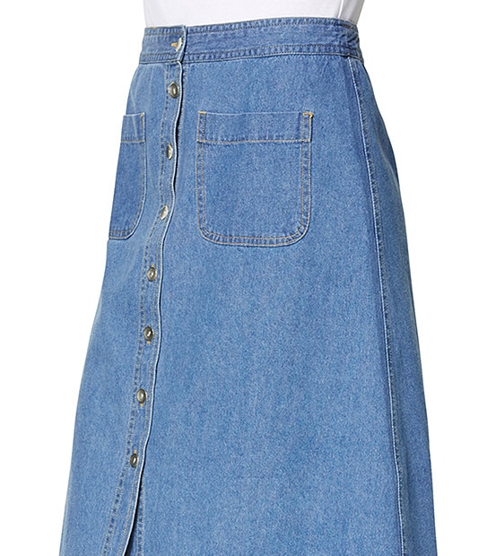 Chambray A-line Skirt