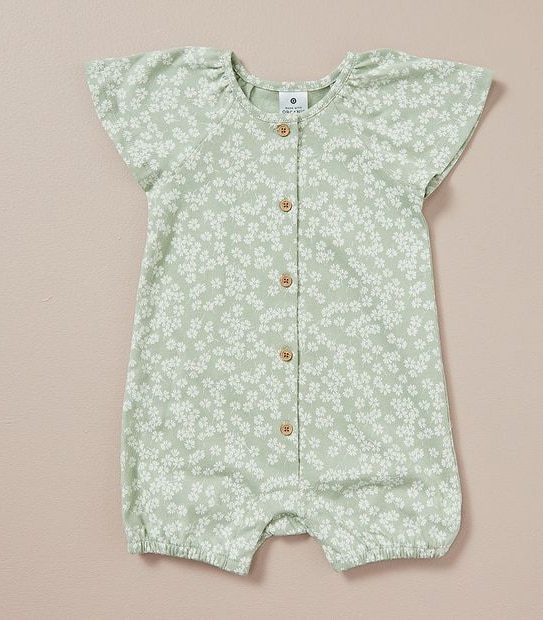 Baby Organic Cotton Jersey Floral Romper