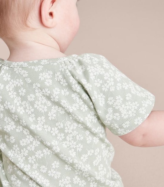 Baby Organic Cotton Jersey Floral Romper