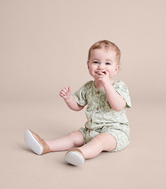 Baby Organic Cotton Jersey Floral Romper