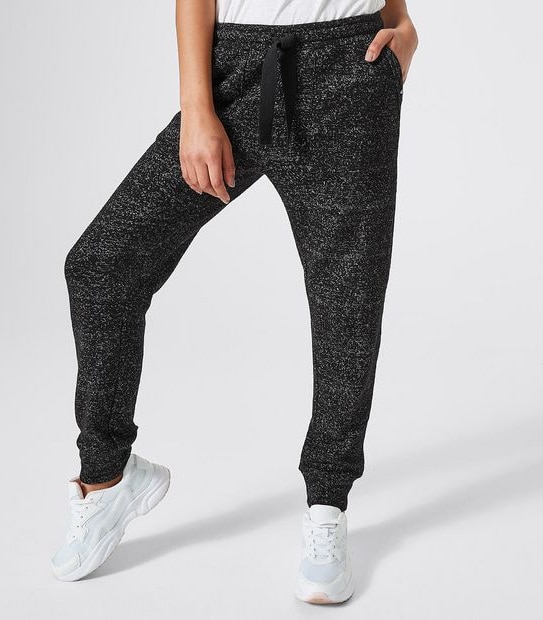 Piping Hot Trackpants - Black/White Marle