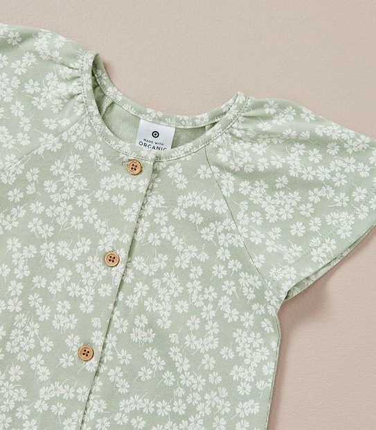 Baby Organic Cotton Jersey Floral Romper