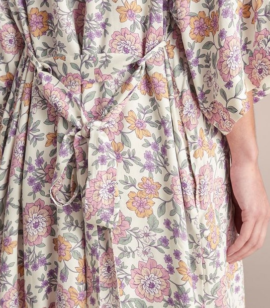 Woven Viscose Satin Kimono