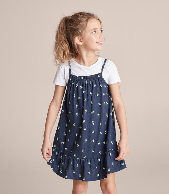 SE249889_05 SS TEE & LINEN BLND DRSS AOP DITSY NVY Target Australia