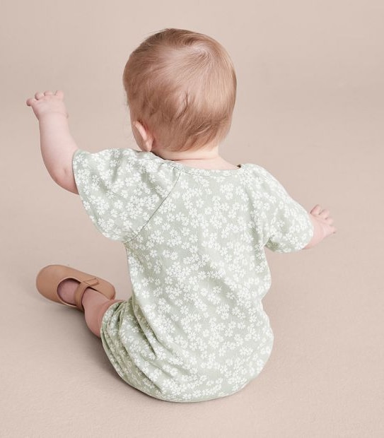 Baby Organic Cotton Jersey Floral Romper