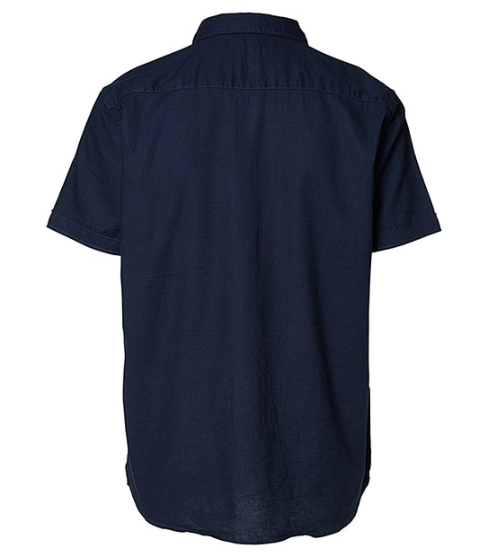 Men's Short Sleeve Linen Shirt - Navy