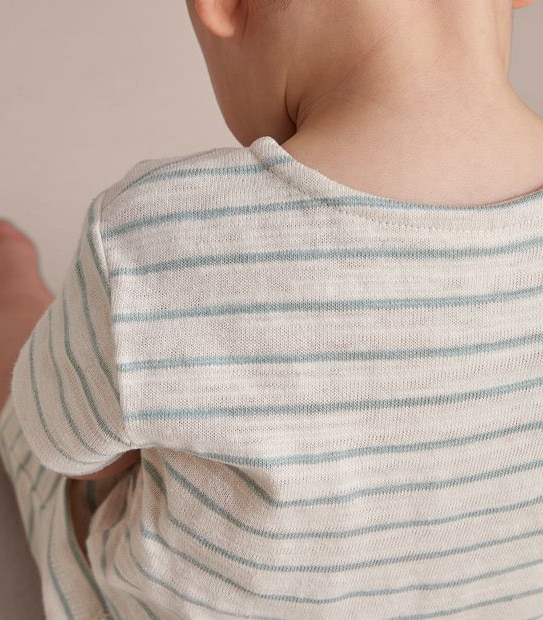Baby Organic Cotton Jersey Stripe Romper