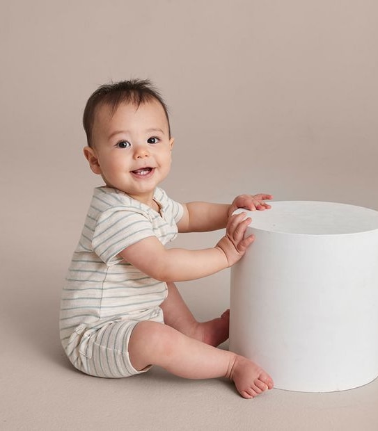 Baby Organic Cotton Jersey Stripe Romper
